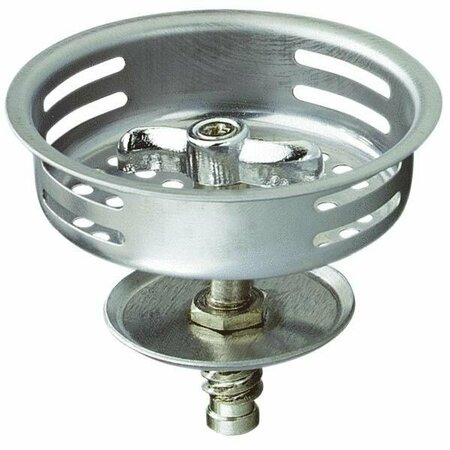 PLUMB PAK Stainless Steel Replacement Basket Strainer Stopper With Threaded Post 1433-1SS